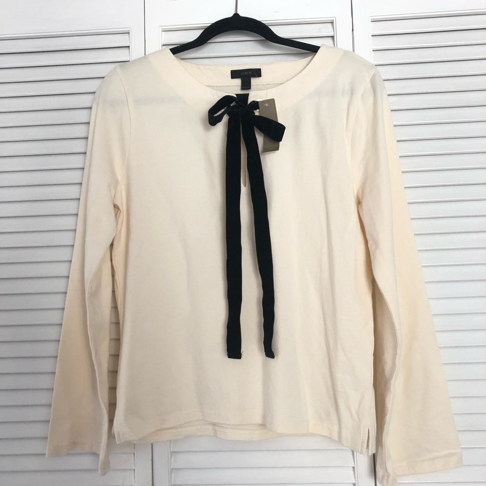 NWT JCrew Velvet Tie-Front Top